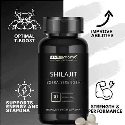 Organic Shilajit for Men | 60 Capsules | Natural Energy + Stamina Booster | Himalayan Mineral Power | Clinically Studied Formula