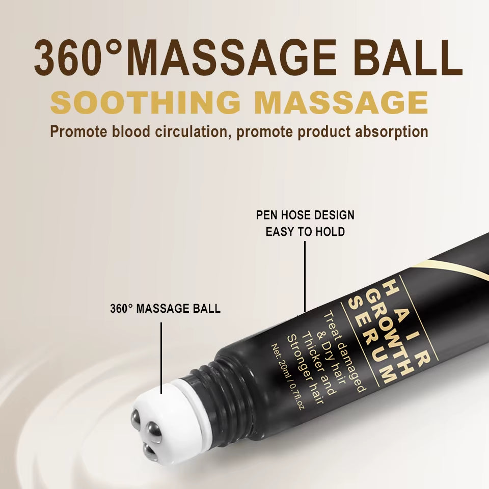 Herbal Fast Hair Growth Oil with Massage Roller 20Ml Hair Loss Treatment Ginger Extract Growing Serum Hair Loss Products