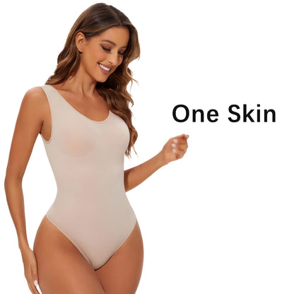Shapewear Bodysuit Thong Fajas Body Shaper for Women Seamless Light Tummy Control Slimming Flat Belly Underwear Open Crotch